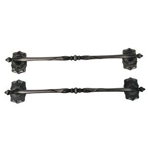 2 Vtg AMEROCK Carriage House Antique Pewter Silver Tone Towel Holder Bar 20"
